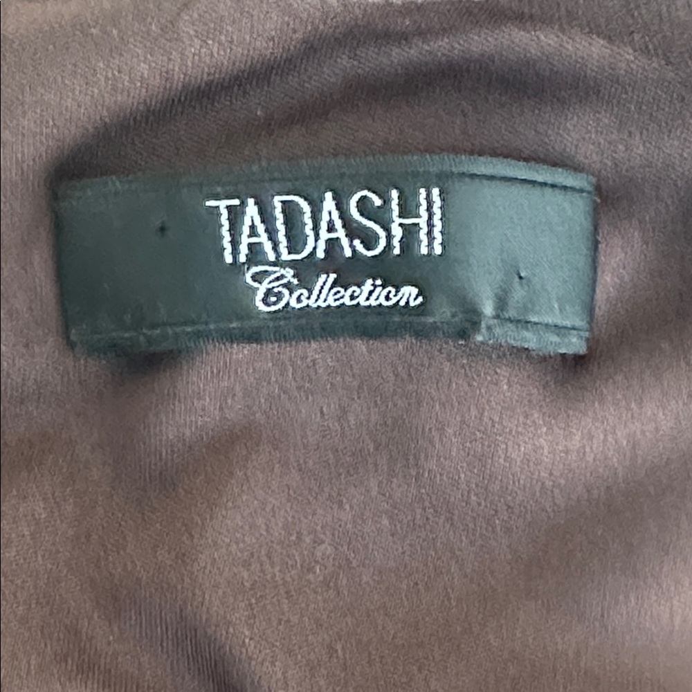 Tadashi Collection Brown Ruched Evening Gown Sleeveless Draped Maxi Dress M - Picture 8 of 8
